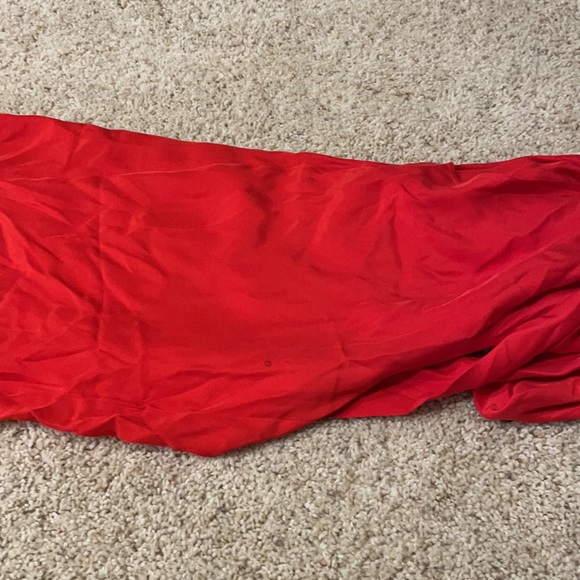 Waverly Grey Red Silk Halter Tie Jumpsuit - Picture 3 of 4